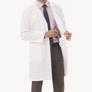 Meta Mens 40” long. 65% Polyester 35% Cotton Long Labcoat - 1963-011-48 Size 48